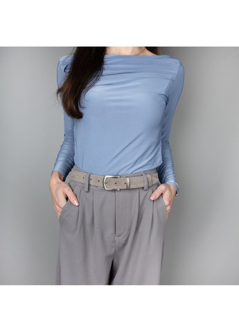 Ремінь жіночий замшевий -3049 сірий зі срібною пряжкою (105 см) JK (366062747)