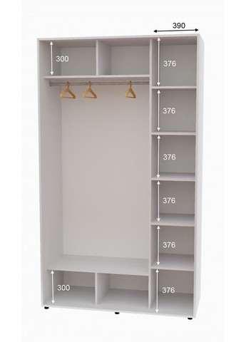 Шкаф-купе двухдверный 160*60*240 см Белый 2 двери ДСП Алекса (356775120)