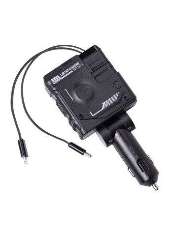 Автомобільний зарядний пристрій MECHA з висувними кабелями та портами USB/Type-C Чорний HP-A1B Shenzhen (370707708)