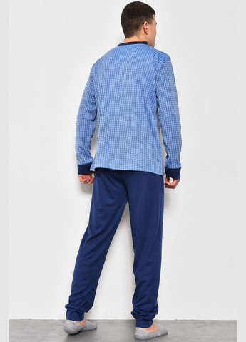 Пижама мужская на флисе полубатальная синего цвета Let's Shop (278761332)