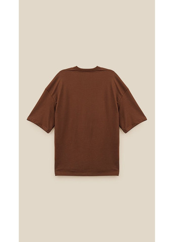 Коричневая футболка с принтом мужская p-mb02346 shop (2888000009104) LAWA