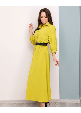 Оливковое повседневный платье sa-169 xl оливковый ISSA PLUS