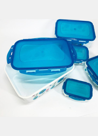 Набір контейнерів UN-1514 5шт. Колір: блакитний Unique (364664853)