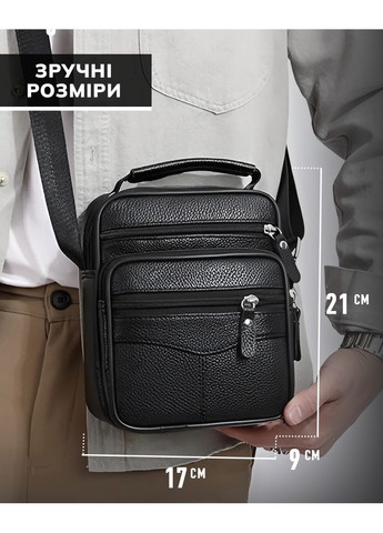 Мужская сумка-барсетка кожаная черная 75003 Tiding Bag (341309327)