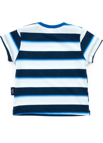 Комбінована демісезонна футболка дитяча в смужку (791-1-86-blue) Breeze