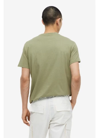 Зеленая футболка из хлопка regular H&M