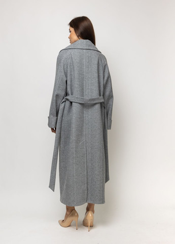 Сіре демісезонне Пальто класичне жіноче Марсель сіре двобортне CHIUAS