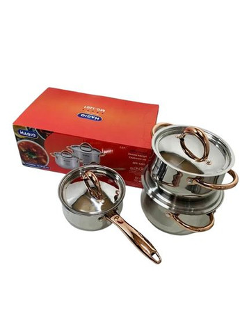 Набор кухонной посуды VG-1201 с антипригарным покрытием из нержавеющей стали 1,9 л 2,6 л 3,6 л Magio (361851588)