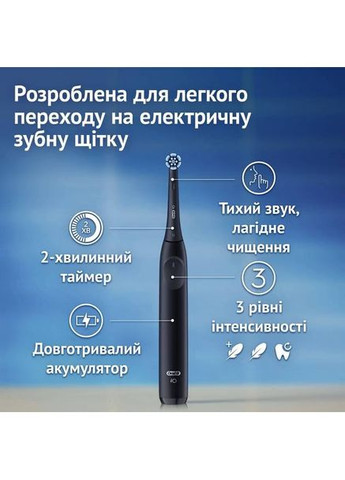 Зубна щітка iO Series 2 iOS2.1D9.2K типу 3770 Night Black + Футляр (80816318) Oral-B (325218753)