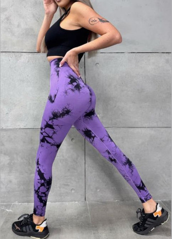 Жіночі безшовні тай-дай лосини мармурові з пушап ефектом на високій талії утягуючі No Brand (327243153)