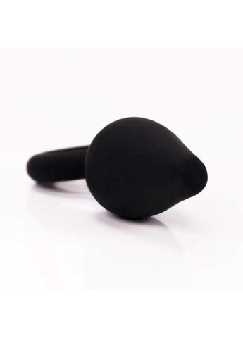 Чорная силиконовая анальная пробка с кольцом Velvet Ring 3,4 см – Анальные игрушки No Brand (288539016)