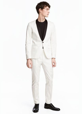 Белые повседневный, кэжуал демисезонные зауженные брюки H&M