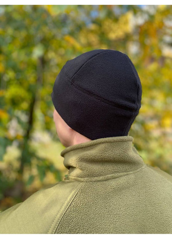 Шапка флісова чорна 300г/м2 зимова, осіння, підшоломник зимовий осінній чорний UA (361137822)