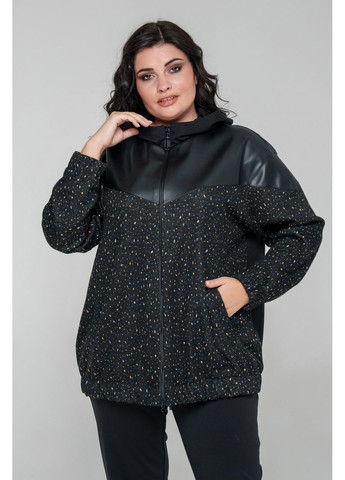Чорна демісезонна кофта з капюшоном на блискавці all posa (ap101690p) A'll Posa