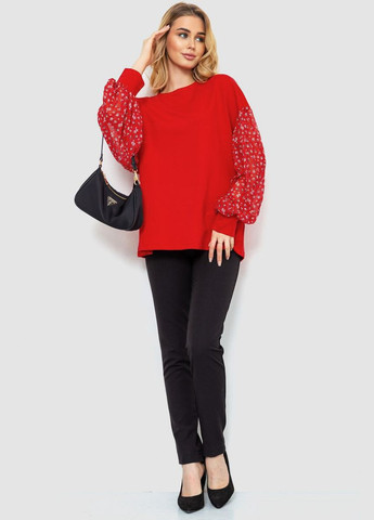 Красная демисезонная блуза с шифоновыми рукавами, цвет красный, Kamomile