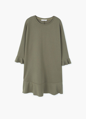 Оливковое (хаки) вечернее платье Mango