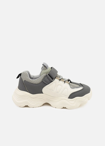 Серые демисезонные кроссовки для мальчика, на плоской подошве цвет серый цб-00273734 Kimboo
