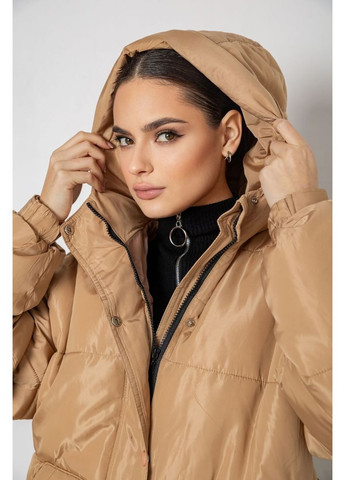 Бежевая демисезонная куртка женская демисезонная с поясом Sport Line