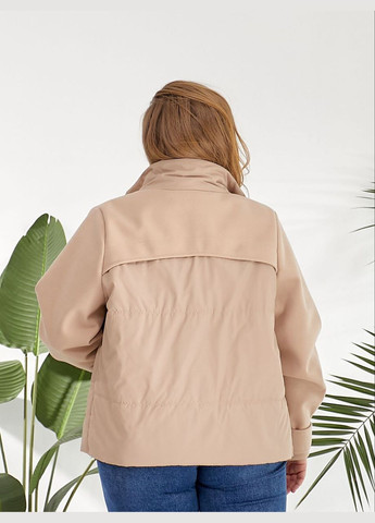 Бежева демісезонна жіноча весняна куртка коротка No Brand