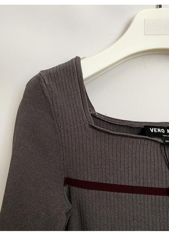 Сіра бандажне плаття сукня платье в полоску смужка обтяжку по фігурі трикотаж Vero Moda