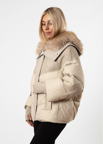Світло-бежевий зимній Пуховик MissLynx