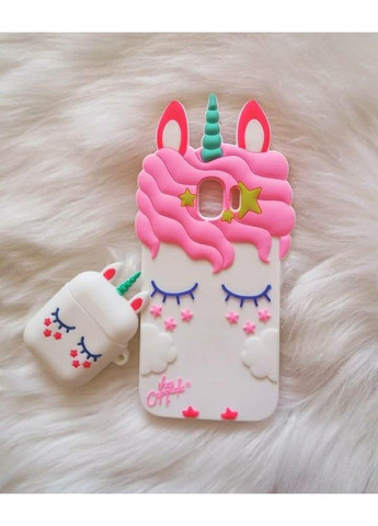 Чохол для навушників AirPods 1, 2 Єдиноріг силіконовий білий Trends Airpods 1/2 (360897122)