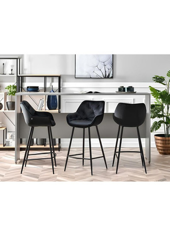 Барний стілець CHERRY H-1 VELVET чорний каркас / чорний Чорний CHERRYH1VCC Signal (372178123)