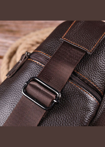 Зручна чоловіча сумка через плече з натуральної шкіри 21308 Коричнева Vintage (298567109)