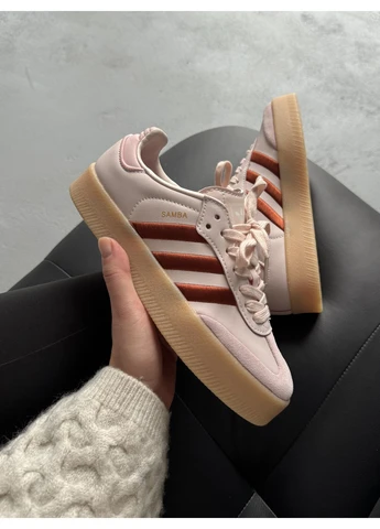 Комбіновані літні кросівки adidas samba platform pi/ bordo адідас самба No Brand