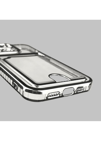 Чохол для iPhone 13 Pro зі срібною окантовкою з кишенькою для карток на айфон 13 про срібний Apple (366021704)
