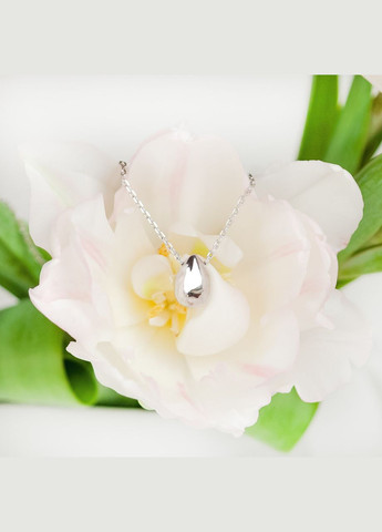 Комплект срібний Лаконічність об'ємна каблучка та кольє з крапелькою No Brand (354721485)