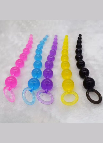 Анальные шарики (бусы) Анальные шарики в цепочке с кольцом гелевые розовые интимные, розовая No Brand (313241237)