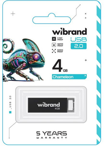 USB Flash USB 2.0 Chameleon 4Gb Black Wibrand (301472285)