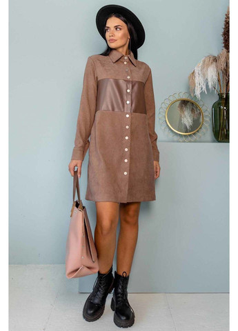 Кофейное праздничный платье Ри Мари однотонное