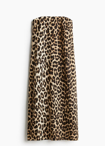 Бежевое праздничный платье H&M леопардовый