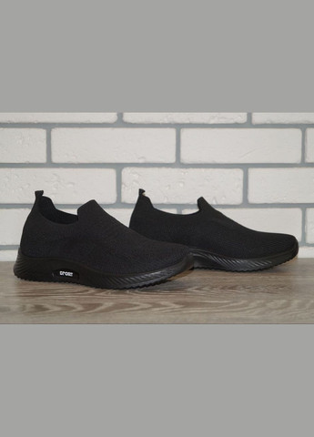 Черные демисезонные кроссовки мужские текстильные черные без шнурков XIFA