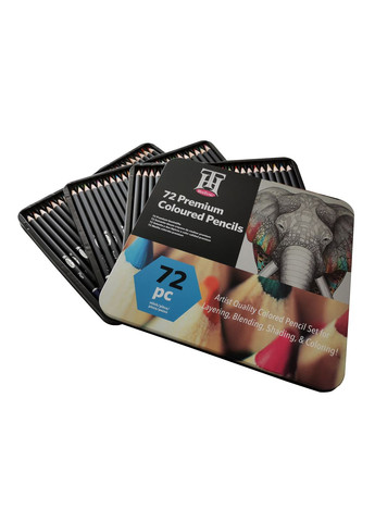 Набор цветных карандашей в металлической коробке 72 цвета Yover (322650460)