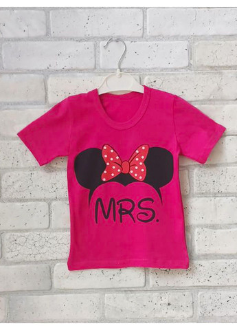 Рожева рожева дитяча футболка бавовна з малюнком літня No Brand