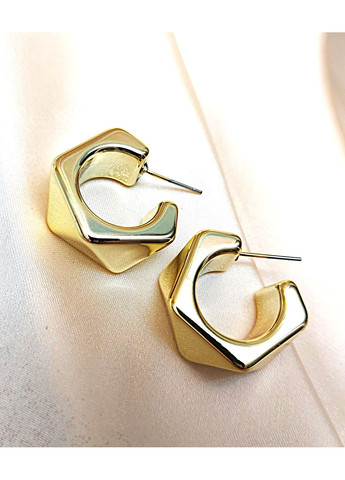 Сережки кільця дуті ребристі біжутерія на кожен день No Brand (349812732)