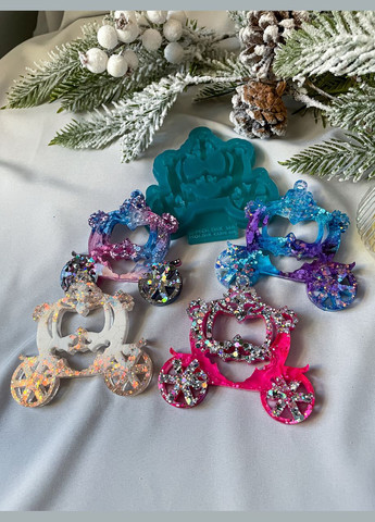 Молд Карета 1 для новорічних іграшок на ялинку силіконова форма для епоксидної смоли No Brand (370566486)