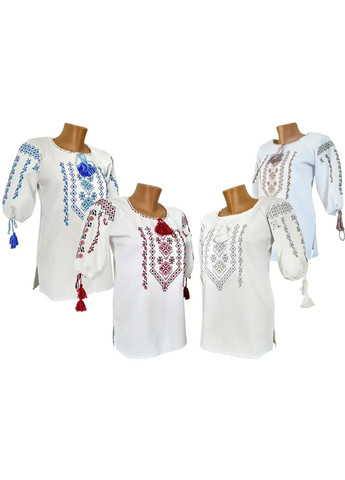 Біла класична жіноча сорочка вишиванка family look біла 42 44 46 48 50 52 54 56 58 60, 42 (368828197)