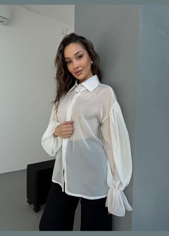 Молочная женская блузка No Brand