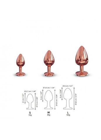 Металева анальна пробка із прикрасою у вигляді кристалу - Diamond Plug L Dorcel (333332230)