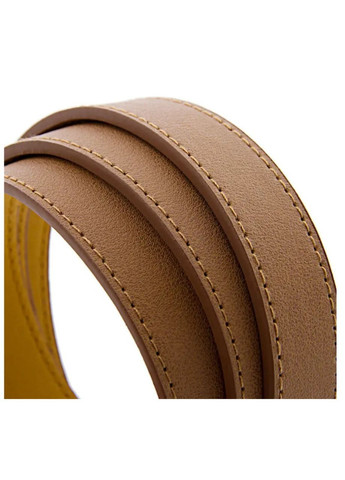 Жіночий ремінь PU шкіра світло-коричневий 105 см, вузький пояс для джинсів і суконь з золотою пряжкою No Brand (362682271)