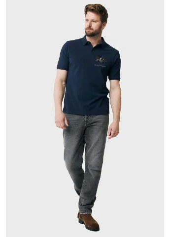 Синя чоловіча футболка-поло з принтом f3 dark blue No Brand