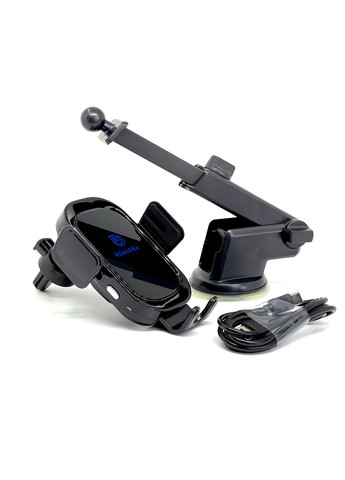 Автомобільний тримач для телефону з бездротовою зарядкою Grase 15W PHCH-01BK Remzona (334293861)