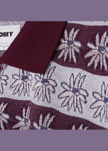 Бордовая футболка-поло Obey Unity Jacquard Flower Polo 131090068