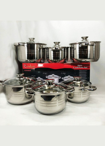 Набор посуды кастрюли UN-5035, Комплект кастрюль, Кастрюля NE-256 современный дизайн Unique (351485900)