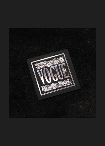 Нашивка з акриловим камінням "Vogue" чорного кольору з срібним камінням (4614) No Brand (335811864)