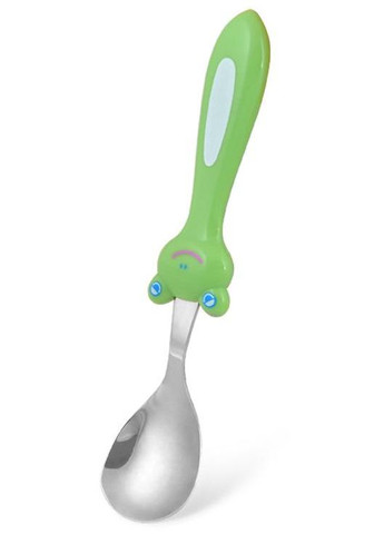 Набір дитячих столових приладів Жаба 3 предмети для дітей вилка та ложки для годування Fissman (368977976)